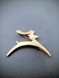 Gold-Tone Christmas Reindeer Brooch - CAJC