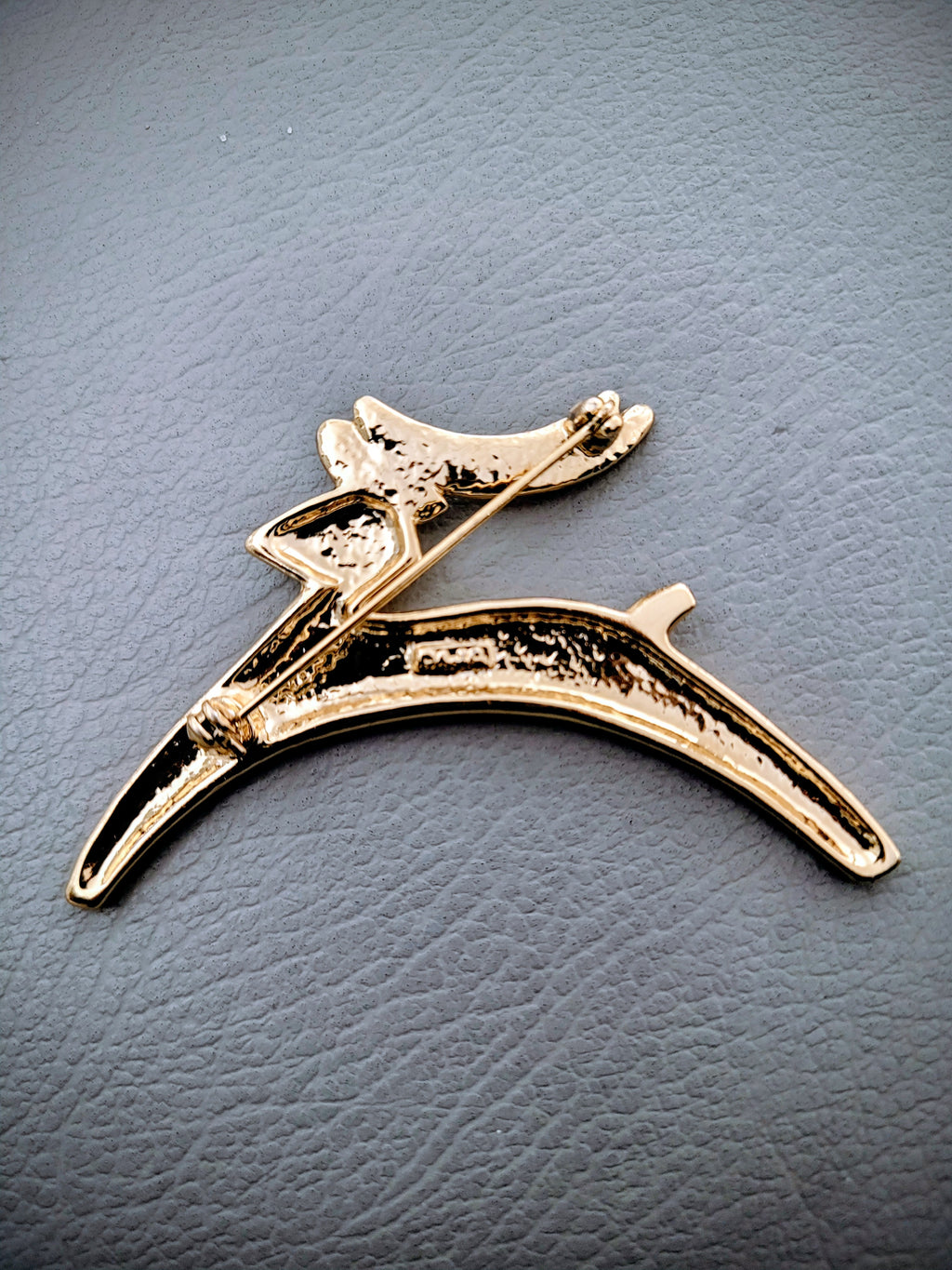 Gold-Tone Christmas Reindeer Brooch - CAJC