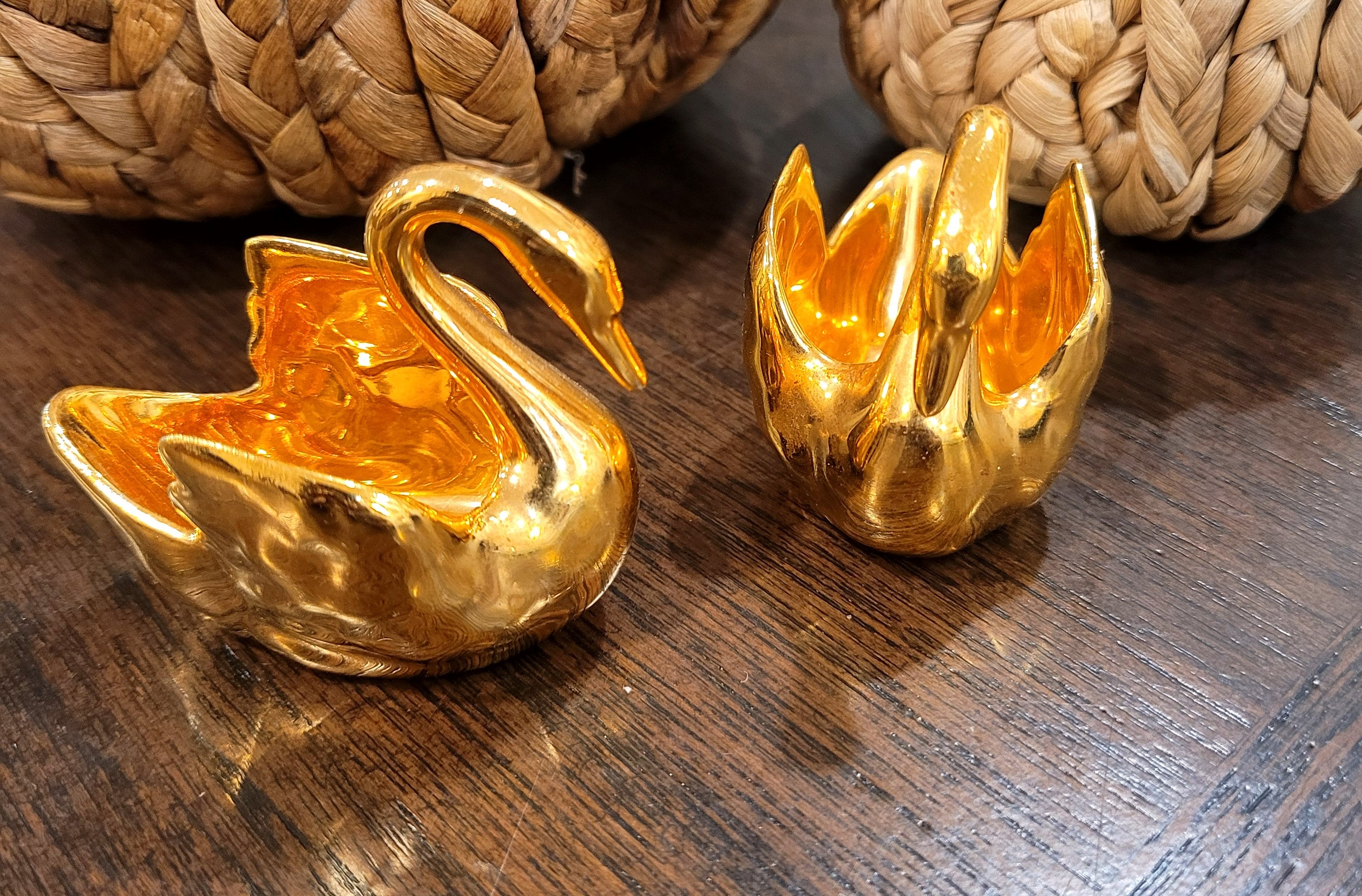 Vintage Limoges Swan Salt Cellars