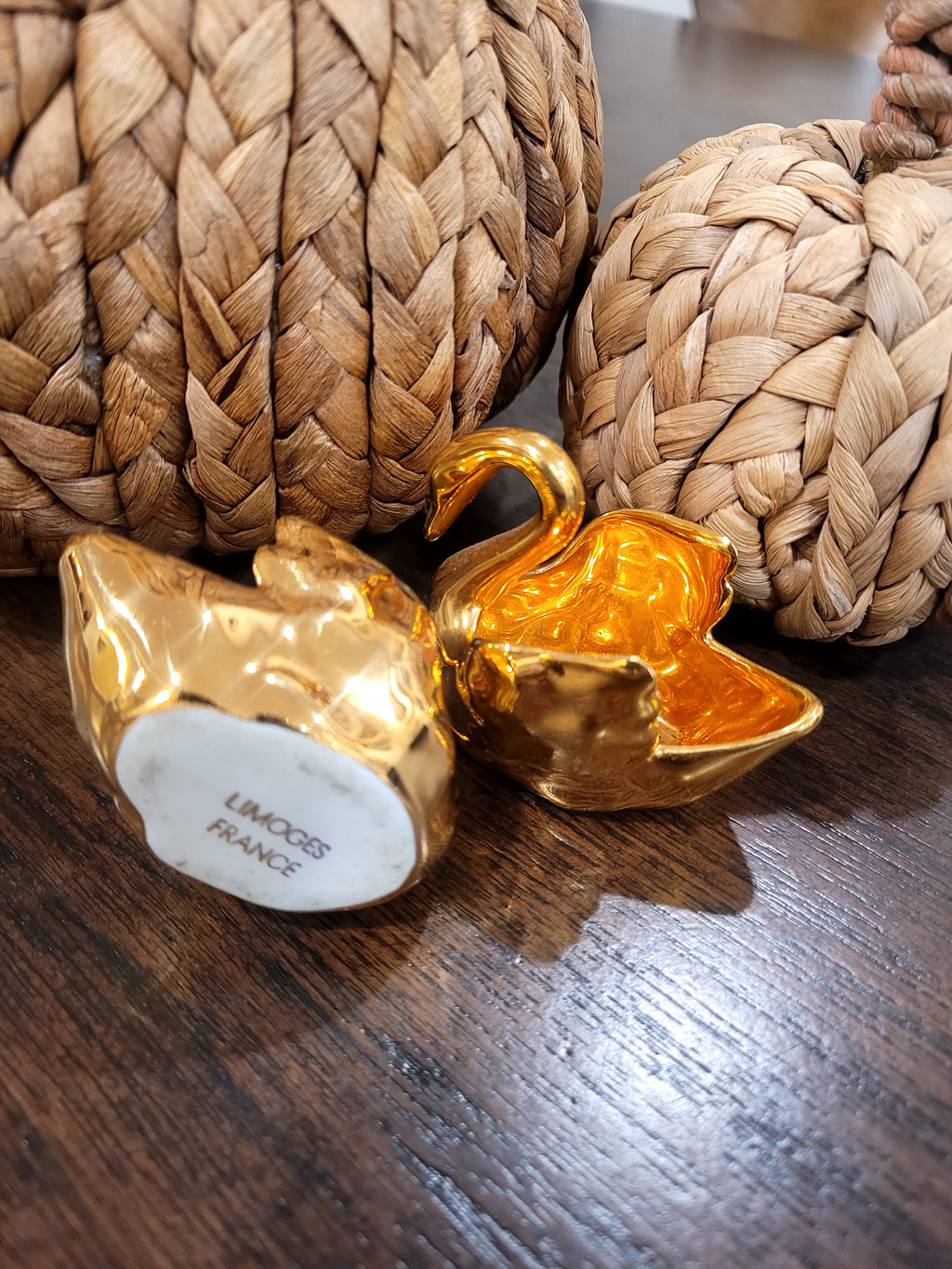 Vintage Limoges Swan Salt Cellars