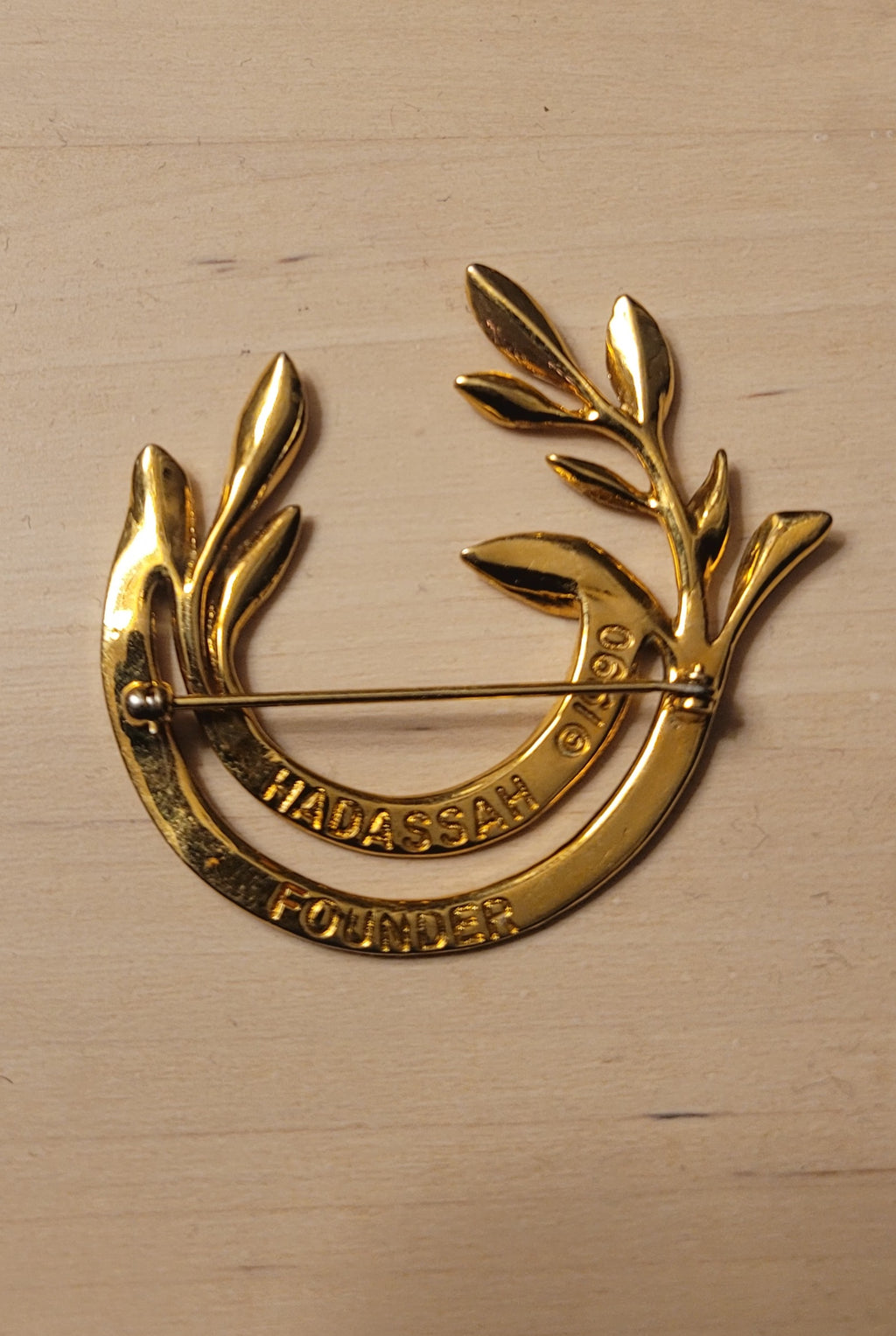 Vintage 1990 Hadassah Collectible Founder Olive Branch Brooch